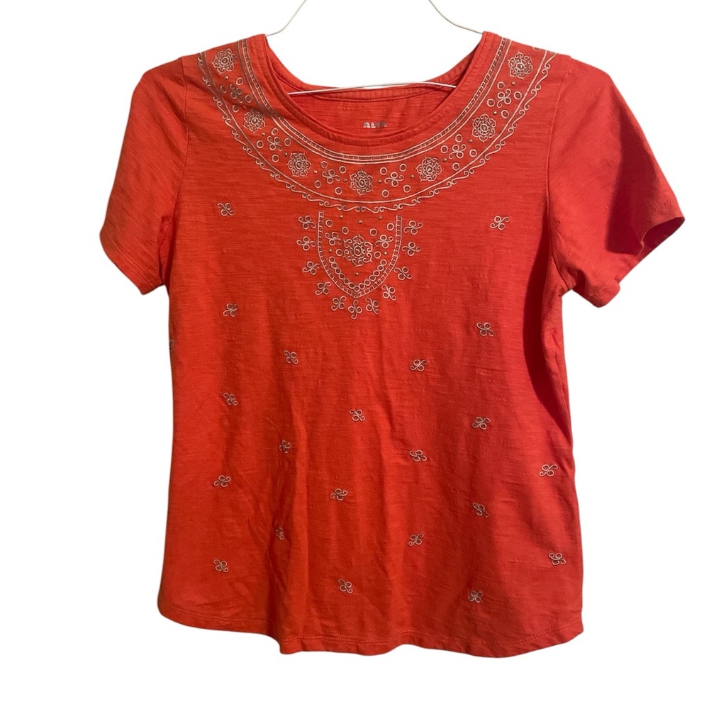 Alia Orange Graphic Relaxed T-Shirt